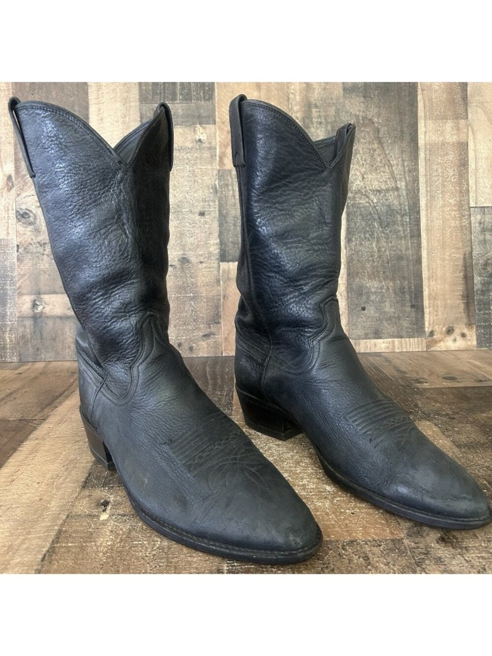 Dan Post Vintage Nubuck Classic Black Western Cowboy Boots Mens 12 D